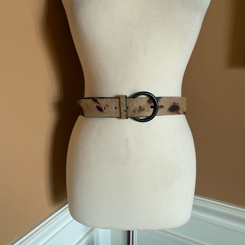 Berge Leather and Calf hair Statement Belt M - Picture 1 of 6